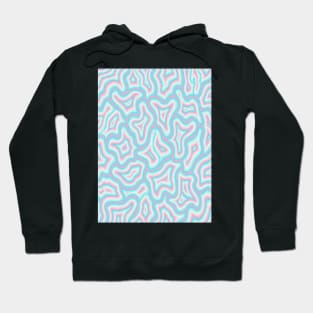 Blue to Pink Gradient Liquid Marble Swirls Hoodie